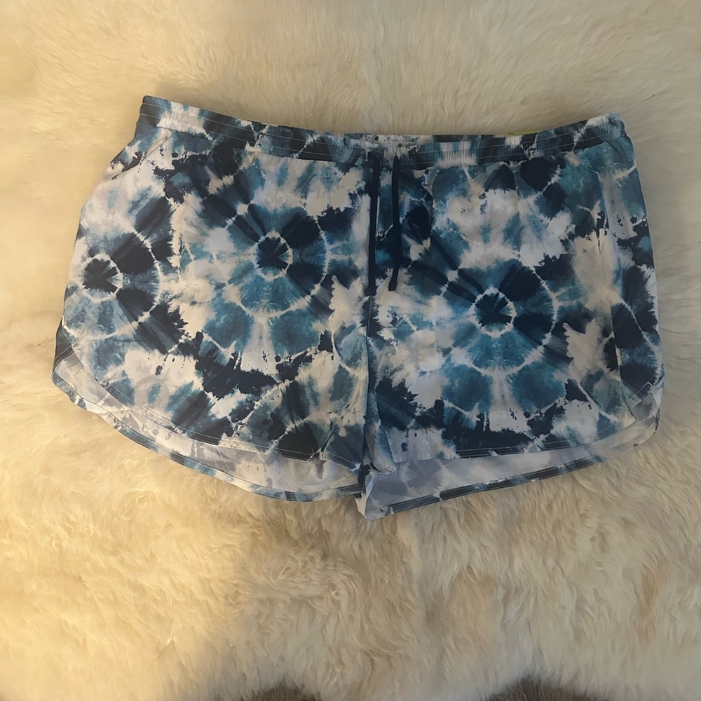 Old Navy Blue and White Tie-Dye Athletic Shorts